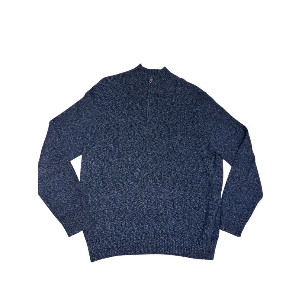 Croft & Barrow Men’s Size XL Blue 1/4 Zip Sweater Pullover Stand Collar